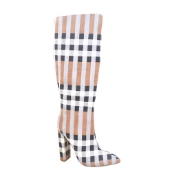 Fashion block heel  knee high boot comfortable boot